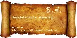 Bendekovits Amadil névjegykártya